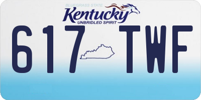 KY license plate 617TWF