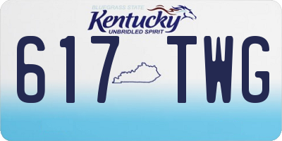KY license plate 617TWG