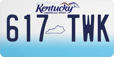 KY license plate 617TWK