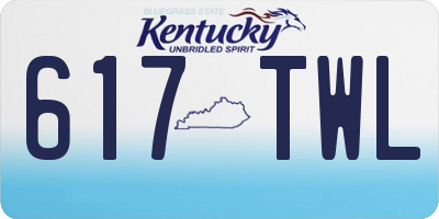 KY license plate 617TWL