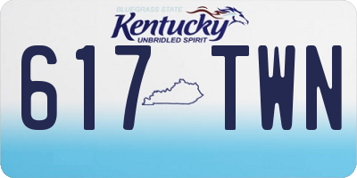 KY license plate 617TWN