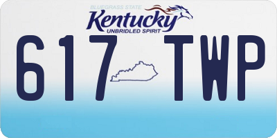 KY license plate 617TWP