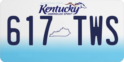 KY license plate 617TWS