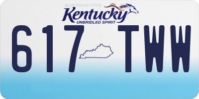 KY license plate 617TWW