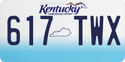 KY license plate 617TWX
