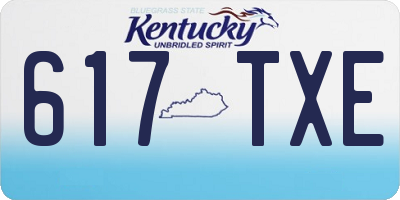 KY license plate 617TXE