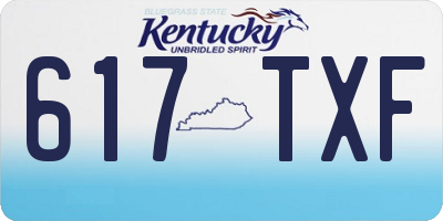 KY license plate 617TXF