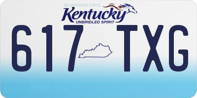 KY license plate 617TXG