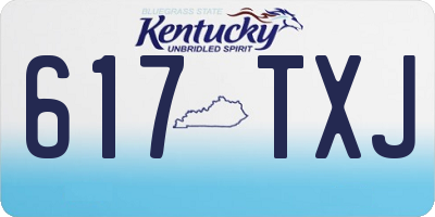 KY license plate 617TXJ