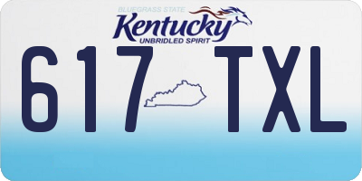 KY license plate 617TXL