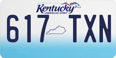 KY license plate 617TXN