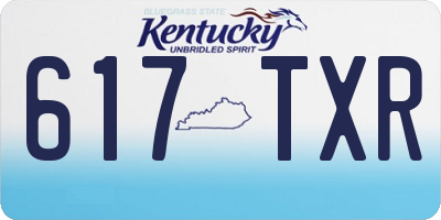 KY license plate 617TXR