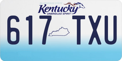 KY license plate 617TXU