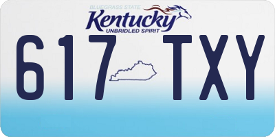 KY license plate 617TXY