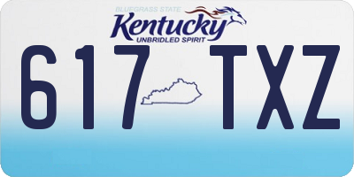 KY license plate 617TXZ