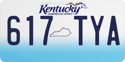 KY license plate 617TYA
