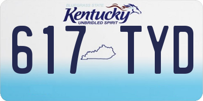 KY license plate 617TYD