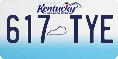 KY license plate 617TYE