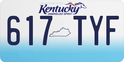 KY license plate 617TYF