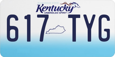 KY license plate 617TYG