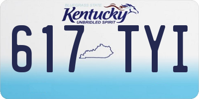 KY license plate 617TYI