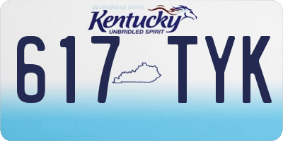 KY license plate 617TYK