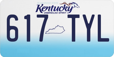 KY license plate 617TYL