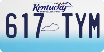 KY license plate 617TYM