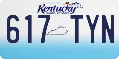 KY license plate 617TYN
