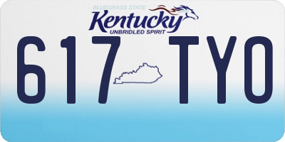 KY license plate 617TYO