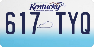 KY license plate 617TYQ