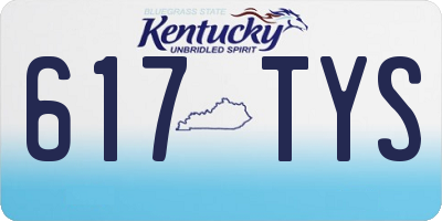 KY license plate 617TYS
