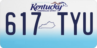 KY license plate 617TYU