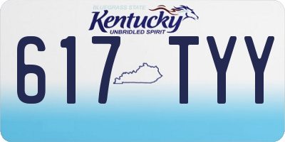 KY license plate 617TYY