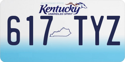 KY license plate 617TYZ