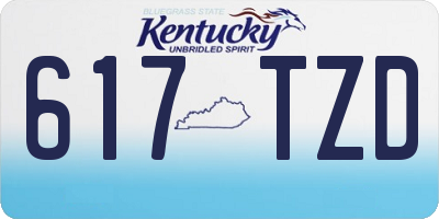 KY license plate 617TZD