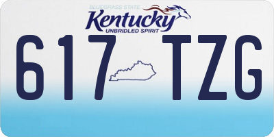 KY license plate 617TZG