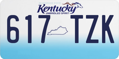 KY license plate 617TZK