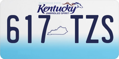 KY license plate 617TZS