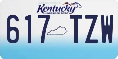 KY license plate 617TZW
