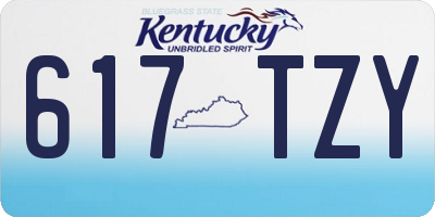 KY license plate 617TZY