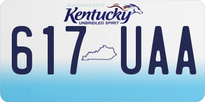 KY license plate 617UAA