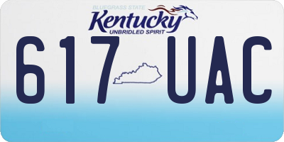 KY license plate 617UAC