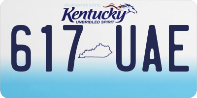 KY license plate 617UAE