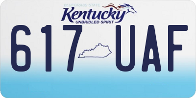 KY license plate 617UAF