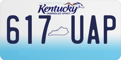KY license plate 617UAP