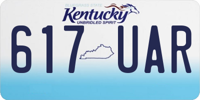 KY license plate 617UAR