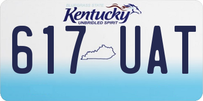 KY license plate 617UAT