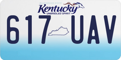 KY license plate 617UAV