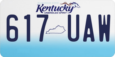 KY license plate 617UAW